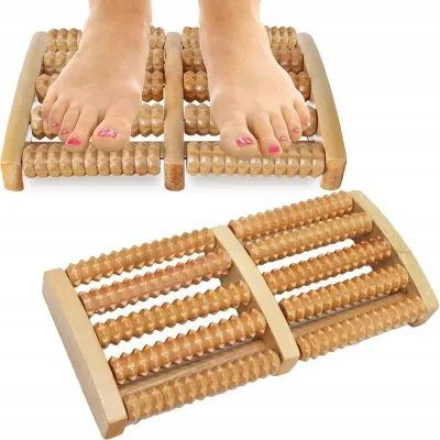 Masażer Do Stóp Tradycyjny Drewniany Roller 2x5