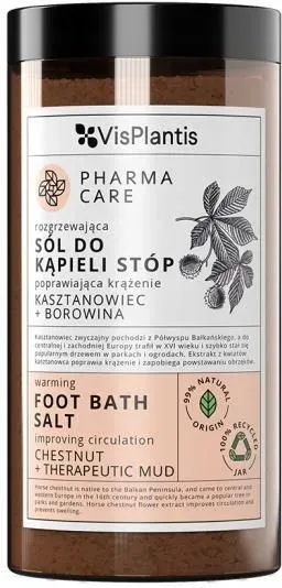 Rozgrzewająca sól do kąpieli stóp poprawiająca krążenie, kasztanowiec + borowina